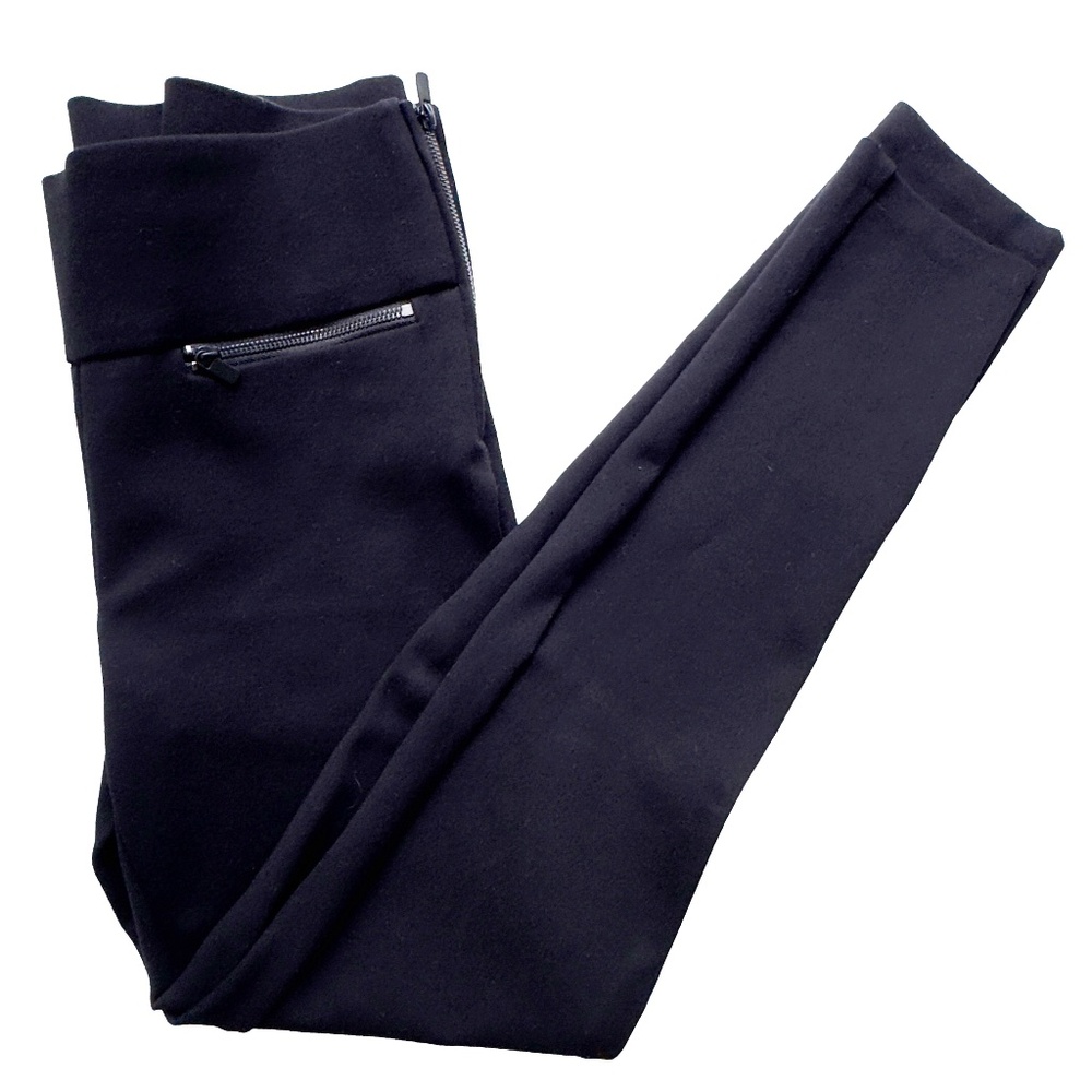 Zara Trafaluc Legging Collection Leggings with Side Zipper Black Size M